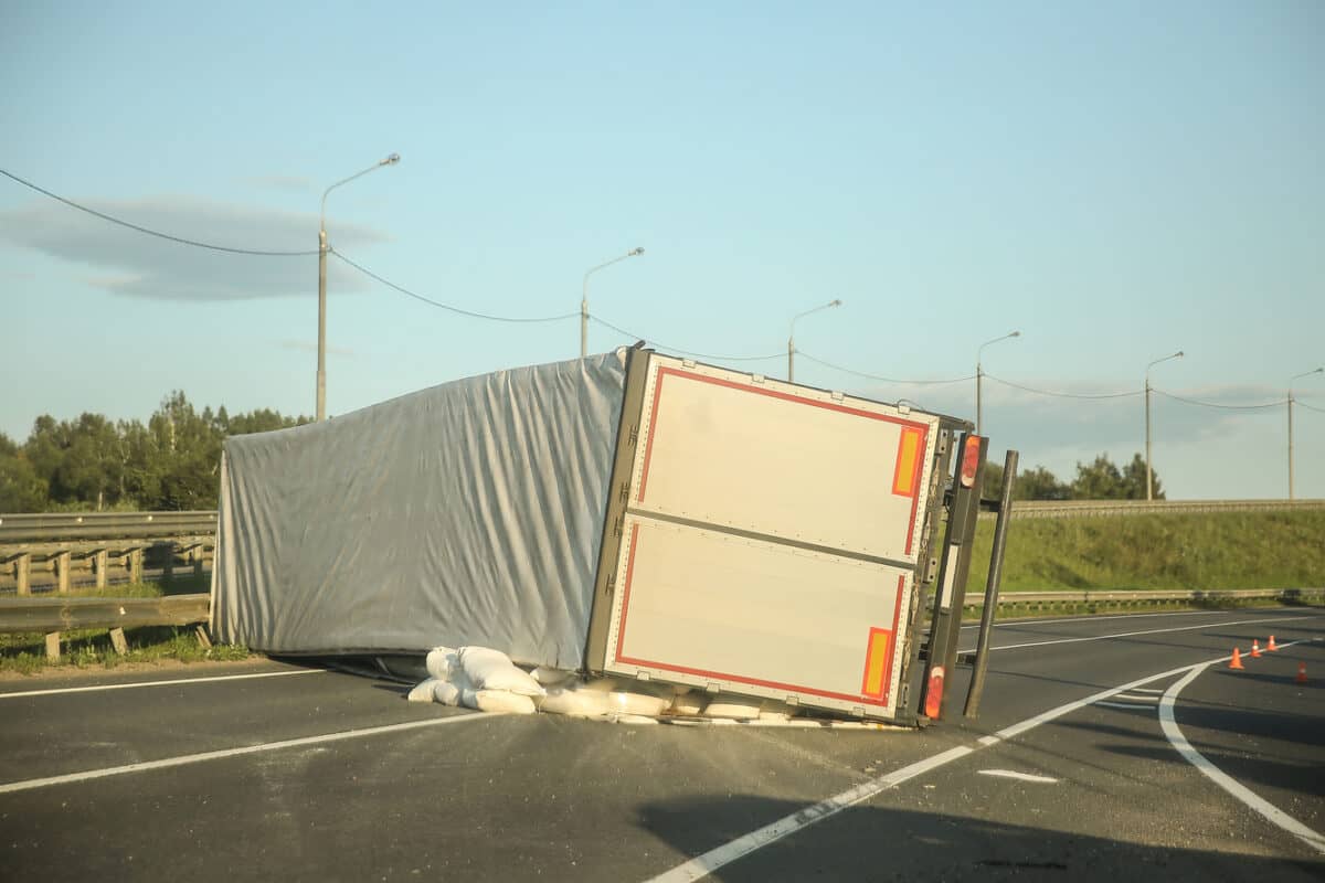 Photo of a Rolled-over Truck