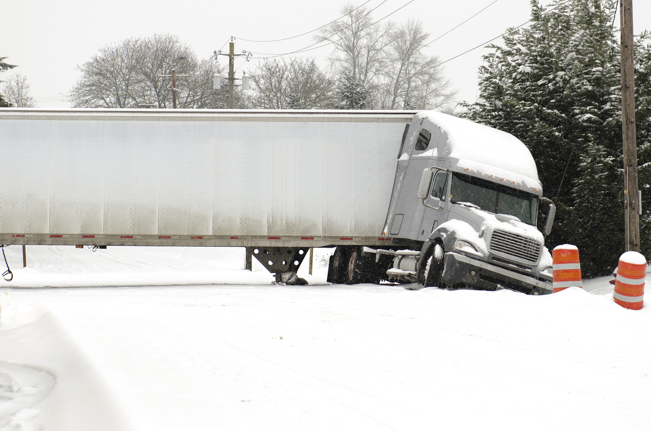 Truck Accident on Snowy Roads