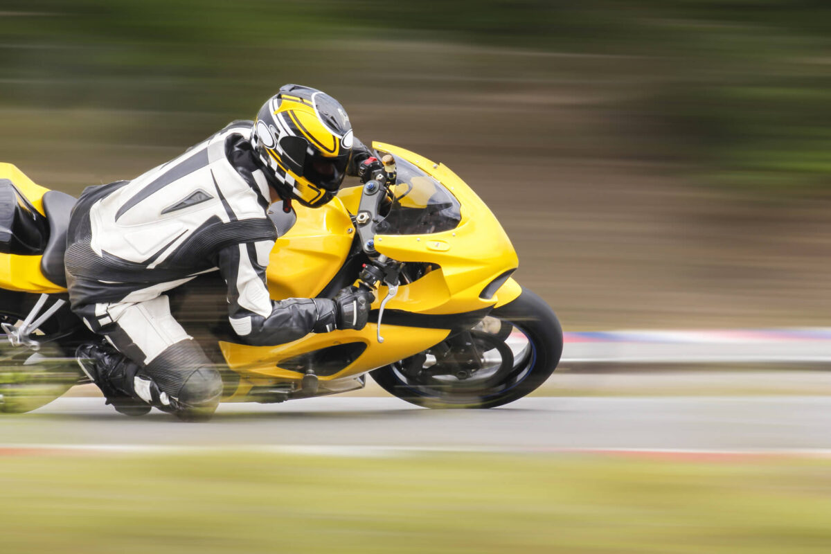 Motorcyclist Going In High Speed