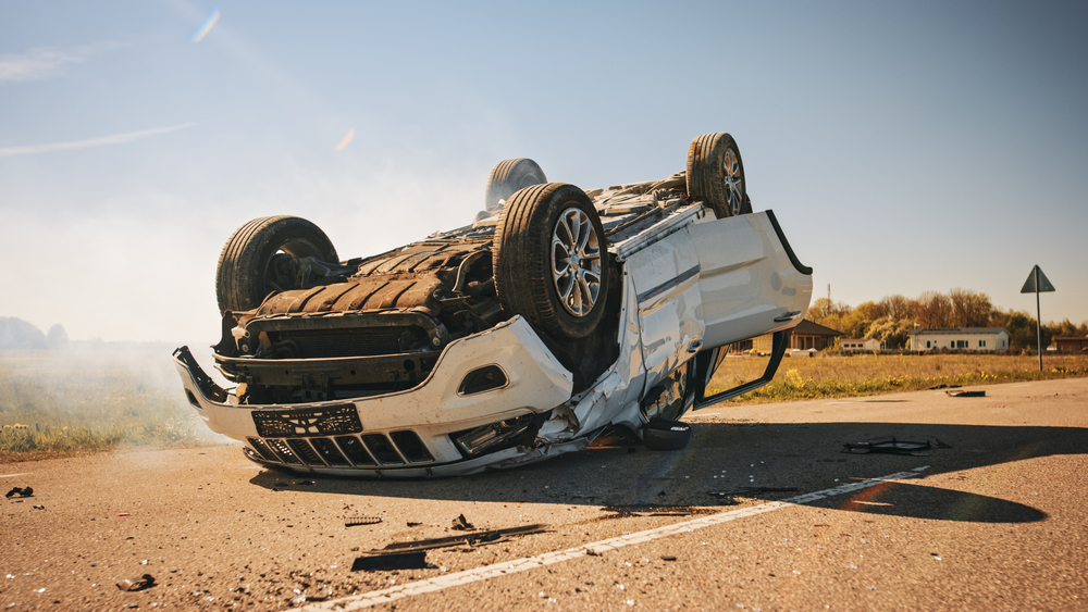 Photo of a Rolled-over Car