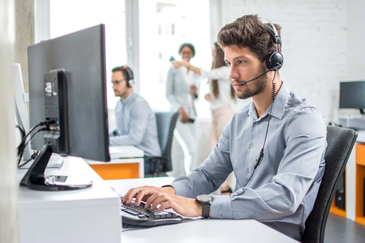 Male customer service operator Male customer service operator