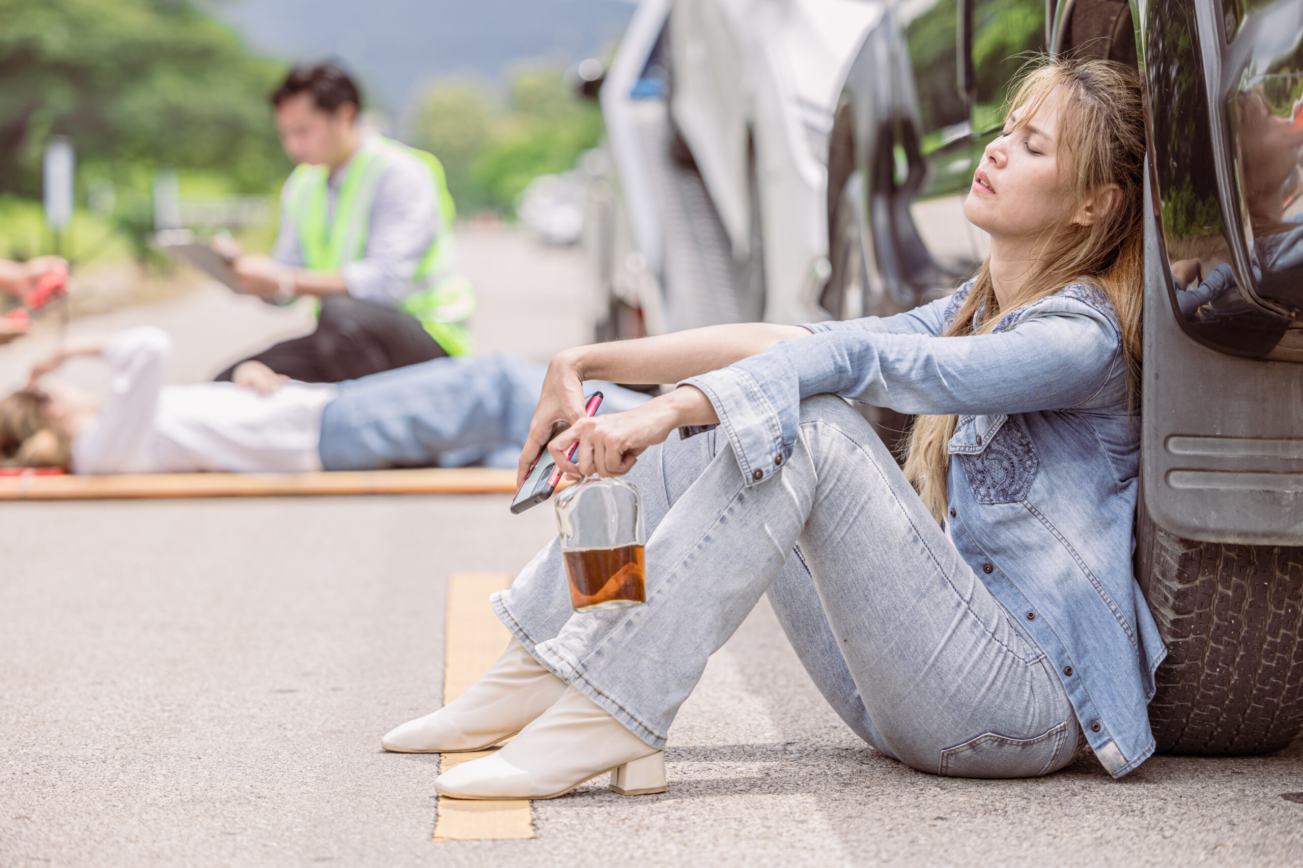 Woman involved in a drunk driving accident