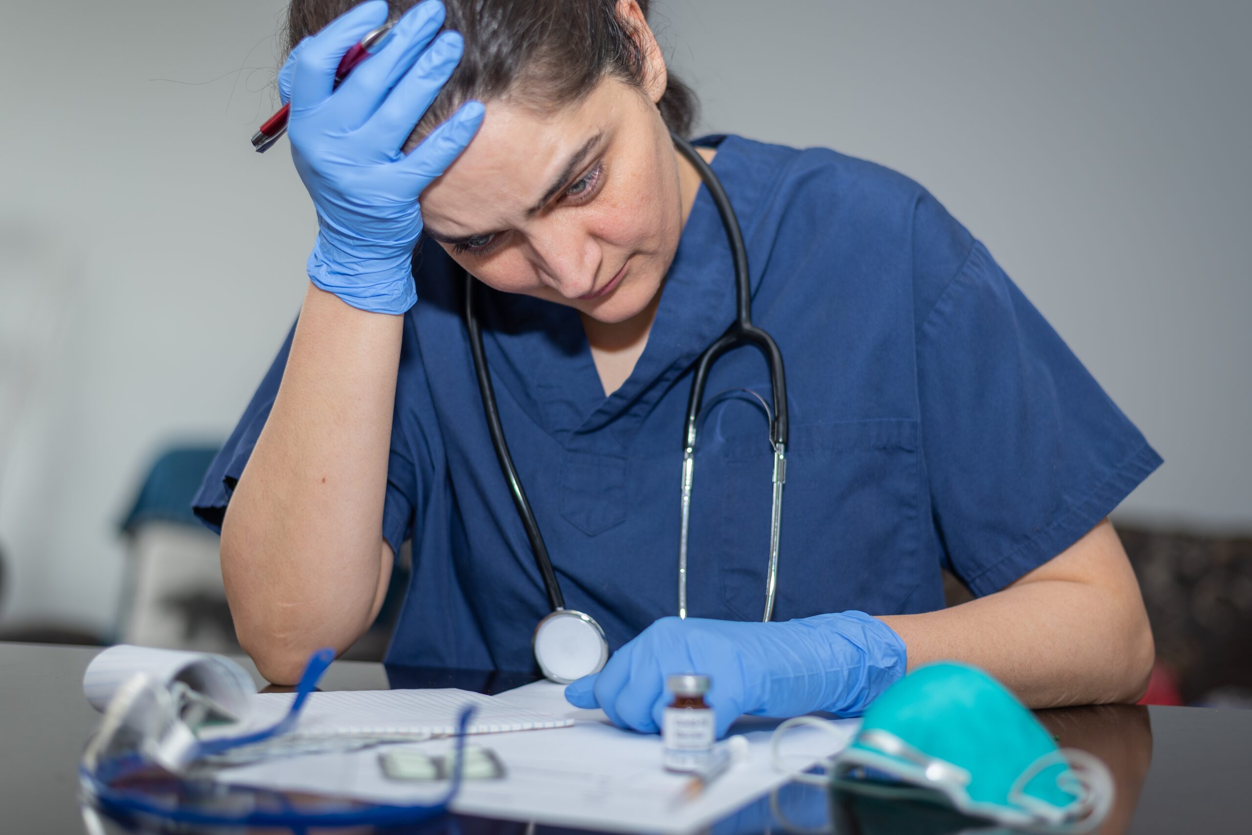 Doctor thinking about medical negligence
